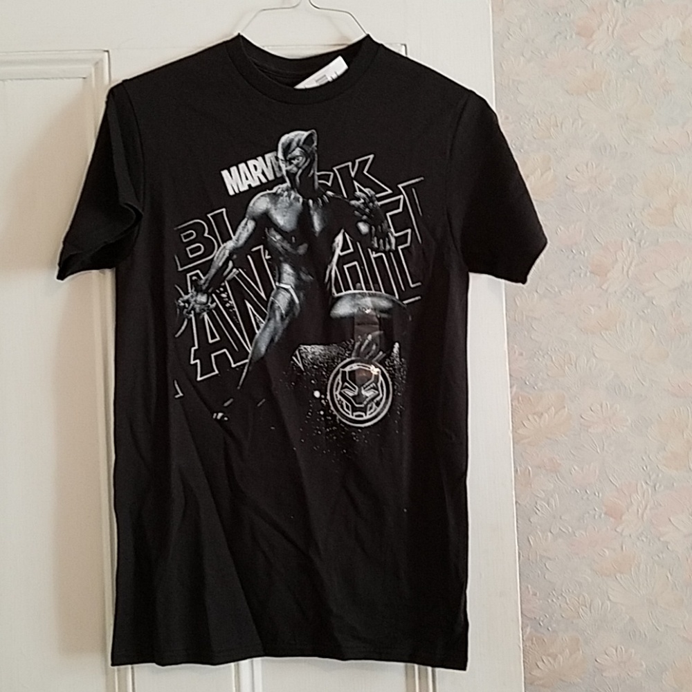 Mens Black Panther Tee Shirt - S